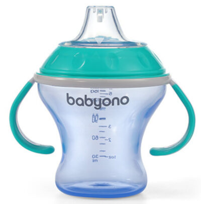 Εκπαιδευτικό Ποτηράκι με Λαβές 180ml Babyono Blue 1456/01