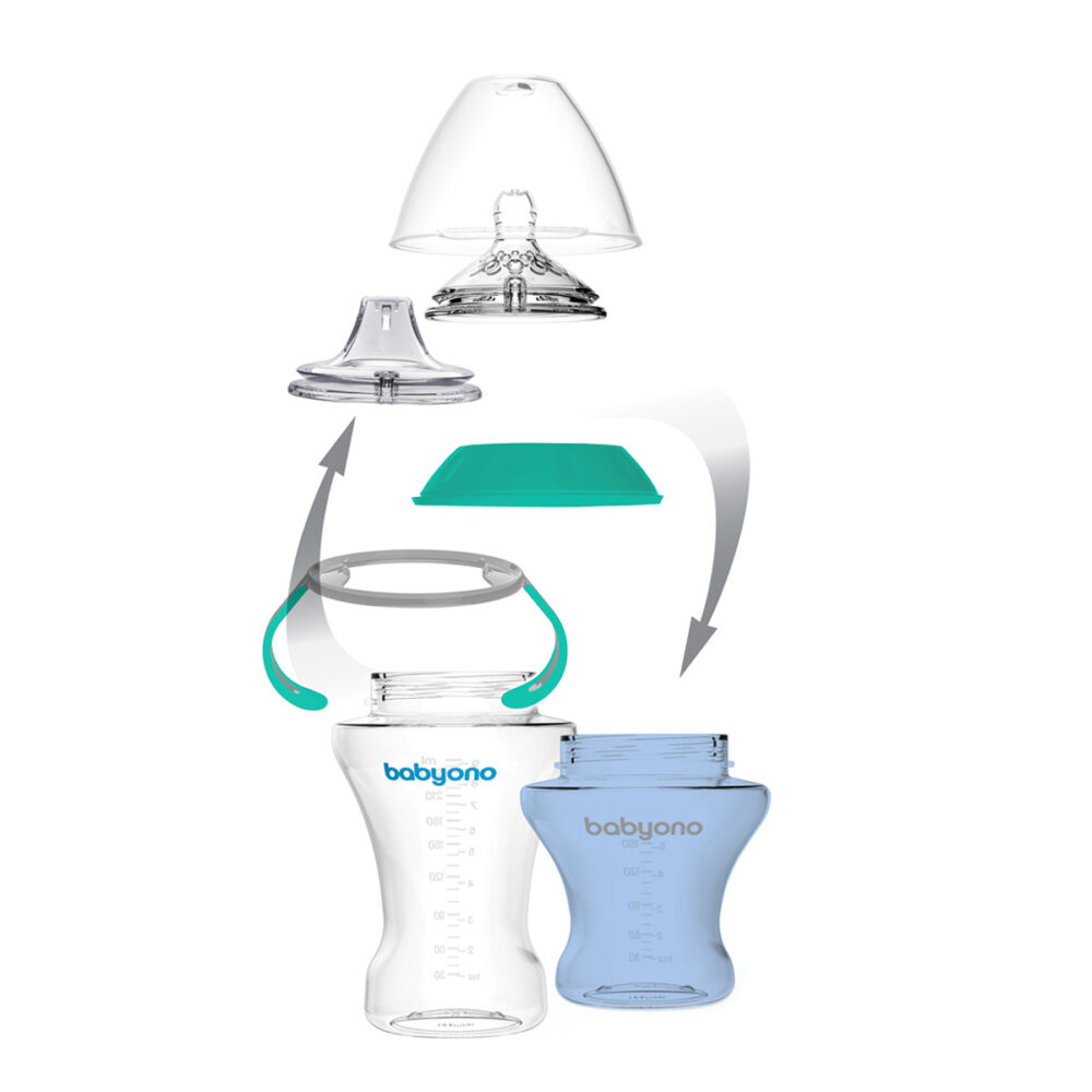 Εκπαιδευτικό Ποτηράκι με Λαβές 180ml Babyono Blue 1456/01 - Image 4
