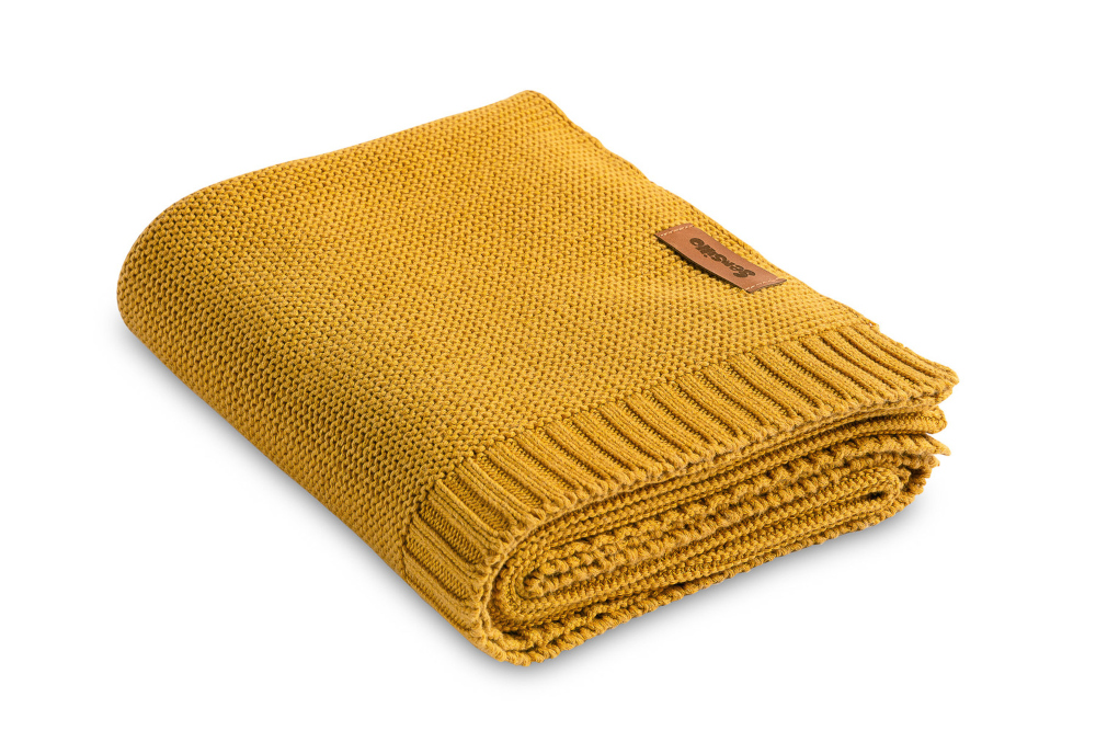 Κουβέρτα Πλεκτή 80x100cm Bamboo & Cotton Sensillo Mustard 4332