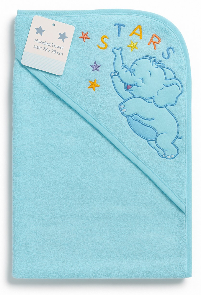 Μπουρνουζοπετσέτα 75x75cm Beboulino Turquoise Star Elephant Fr 70203670010
