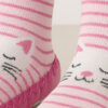 Καλτσοπαντόφλες με Δερμάτινη Σόλα Beboulino Pink Cat 7120301 - Image 2