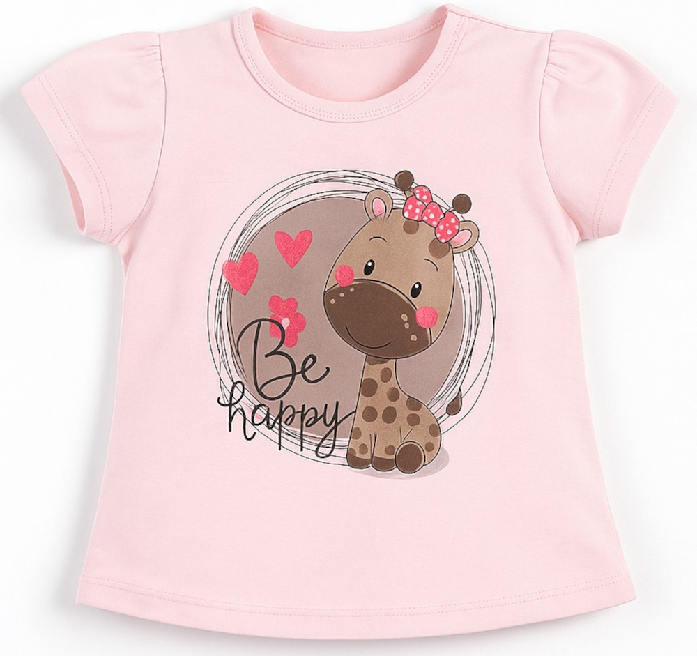Μπλούζα Κοντομάνικη Be Happy in Pink New Happy Life 38429
