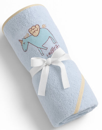 Μπουρνουζοπετσέτα με Κουκούλα 75x75cm Beboulino Unicorn Fr Light Blue 70203440010