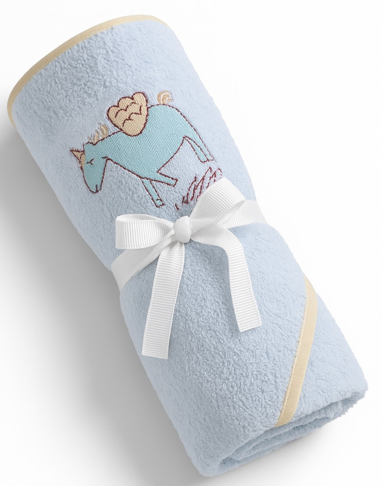 Μπουρνουζοπετσέτα με Κουκούλα 75x75cm Beboulino Unicorn Fr Light Blue 70203440010