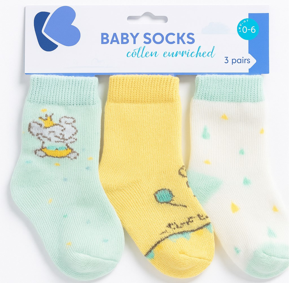 Κάλτσες Σετ 3τμχ Thermal Elephant Time Kikka boo Yellow 31110020069