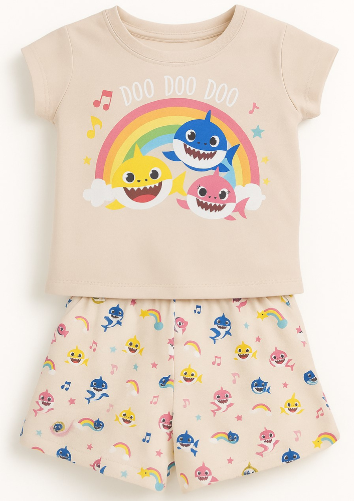 Πιτζάμες Καλοκαιρινές Baby Girl Shark Beige 80108970012