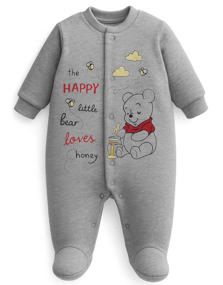 Φορμάκι Μακρυμάνικο Βελουτέ Happy Little Bear Beboulino Grey 8030890