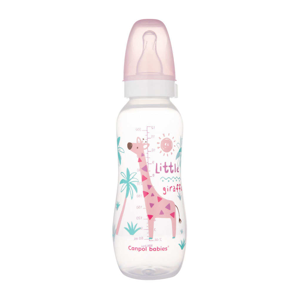 Στενό Μπουκάλι 330ml PP Africa Canpol Pink 59/205